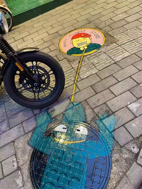 井盖类彩绘展示