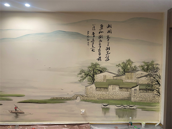 山水彩绘案例