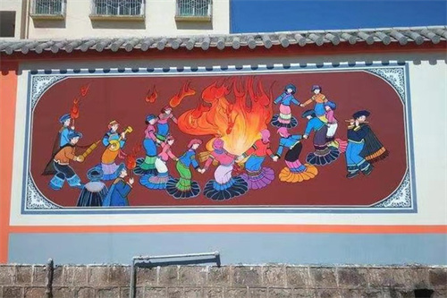 彝族文化彩绘展示